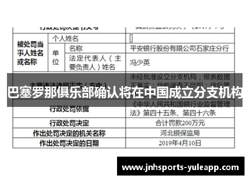 巴塞罗那俱乐部确认将在中国成立分支机构
